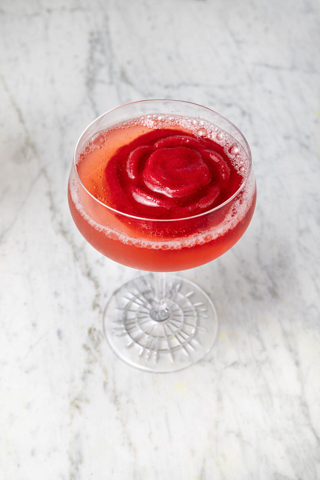 Best brunch cocktails in Vancouver, BC, frozen raspberry or mango mimosa at Boulevard Kitchen and Oyster Bar in Sutton Place Hotel Vancouver